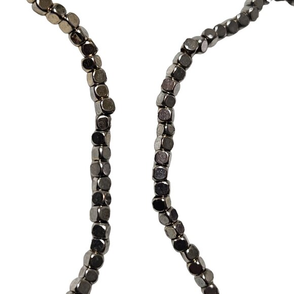 Pyrite Beaded Stretch Bracelets Set Of 2 Classic Retro Fashion Jewelry Women - Picture 2 of 3